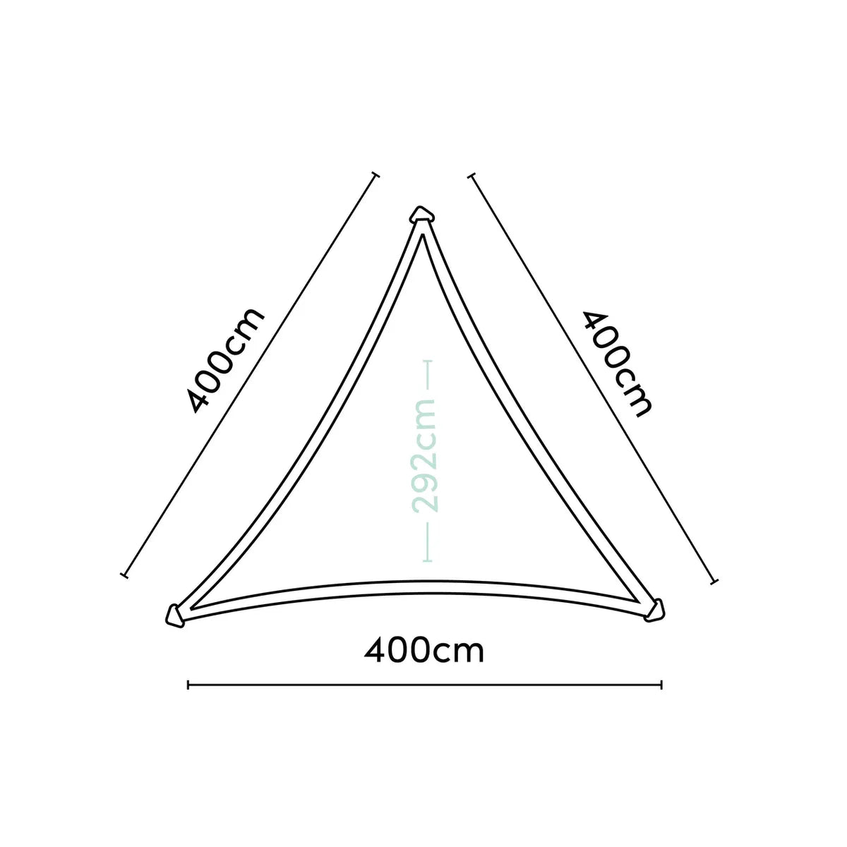 PLATINUM Dreamsail schaduwdoek driehoek - 400x400x400cm - ecru (waterproof)
