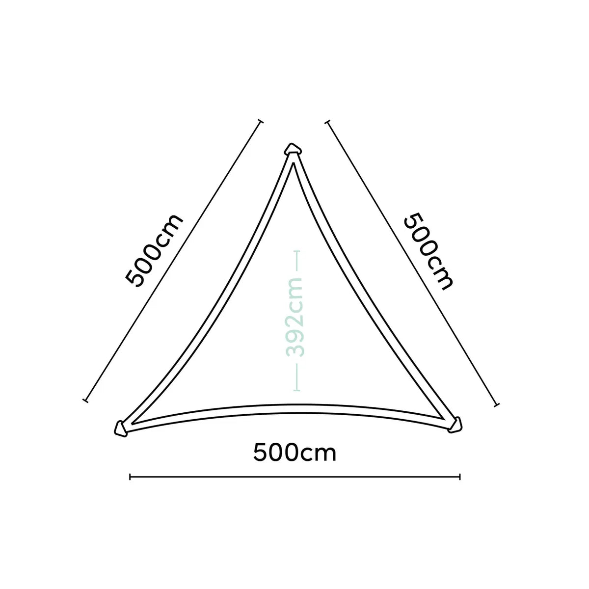 PLATINUM Dreamsail schaduwdoek driehoek - 500x500x500cm - ecru (waterproof)