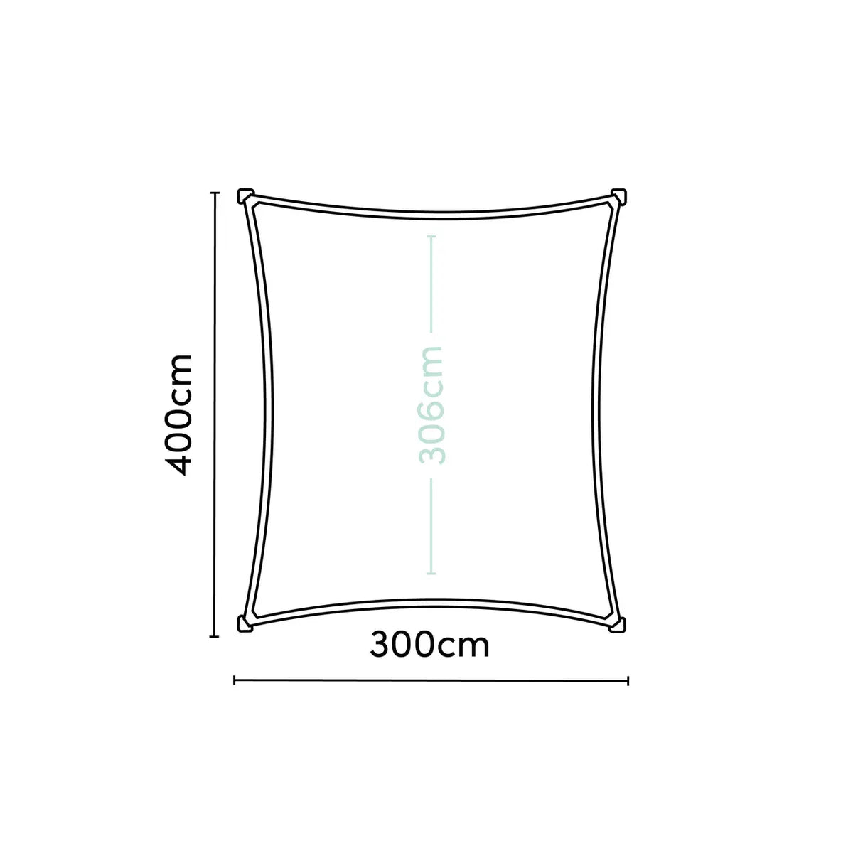 PLATINUM Coolfit schaduwdoek rechthoek - 400x300cm - zand