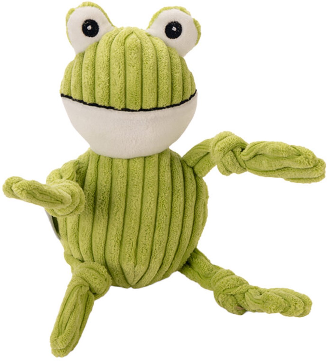 BEEZTEES Hondenspeelgoed Kikker Froggy 30cm - ribstof - groen
