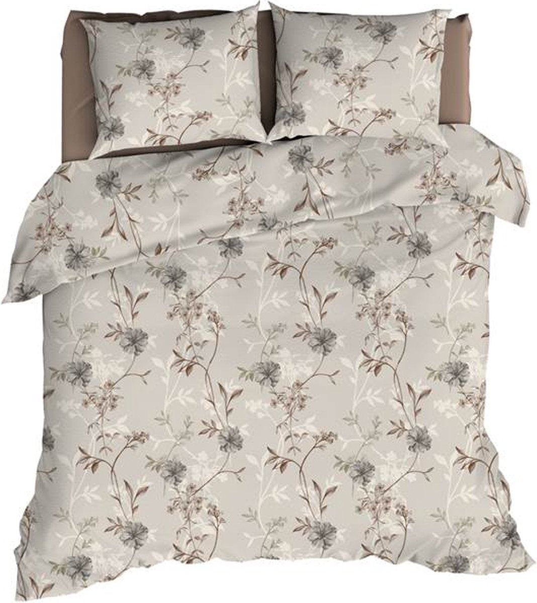 ROMANETTE Dekbedovertrek flanel- 240x200cm - Richelle taupe