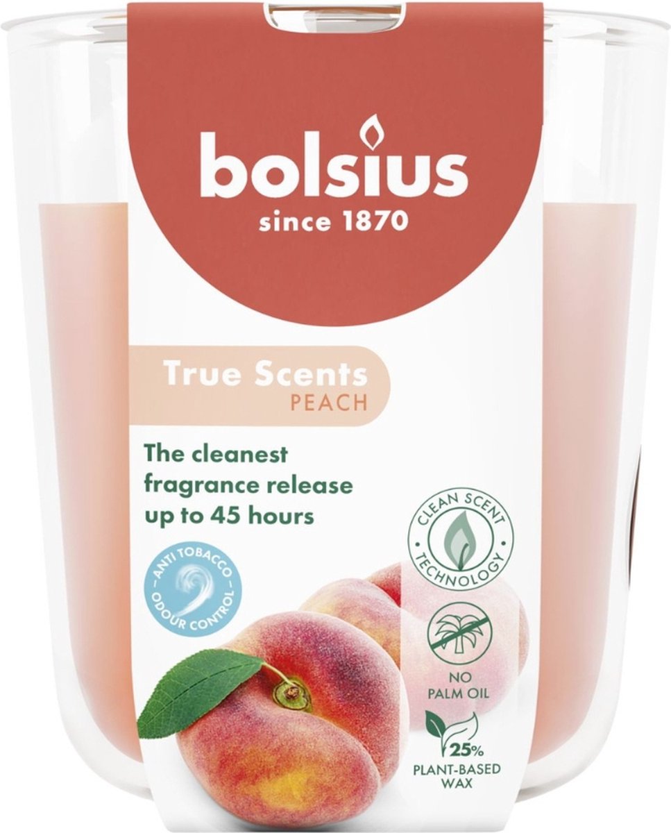 BOLSIUS Geurkaars in glas - perzik