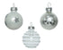 Kerstballen glas glans/mat mix 3cm - wit/zilver 9st.