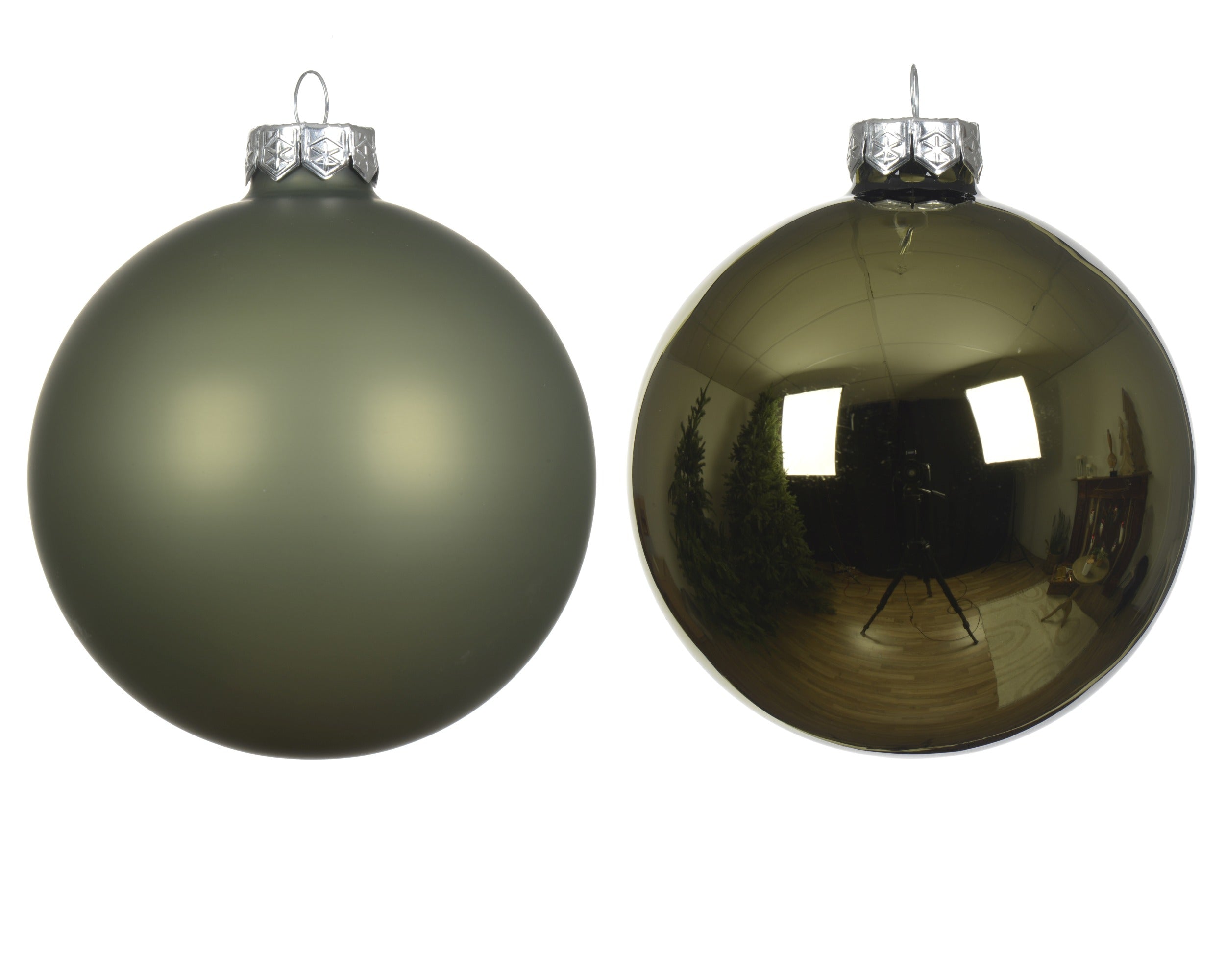 Kerstballen glas glans/mat mix 2.5cm - rozemarijn 24st.
