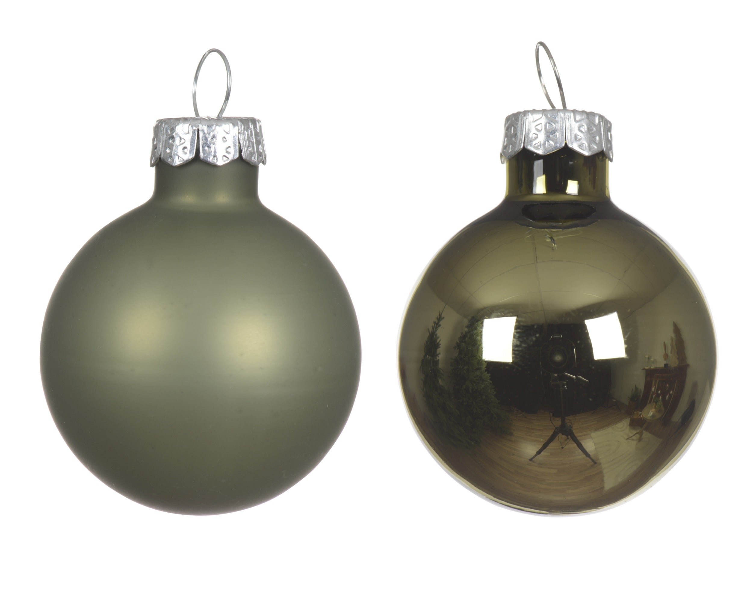 Kerstballen glas glans/mat mix 3.5cm - rozemarijn 16st.