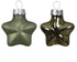 Kerstballen ster glas glans/mat mix 4.5x4cm - rozemarijn 12st.