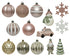 Kerstballen box kunststof glans/mat/glitter mix - roze/groen 25st.