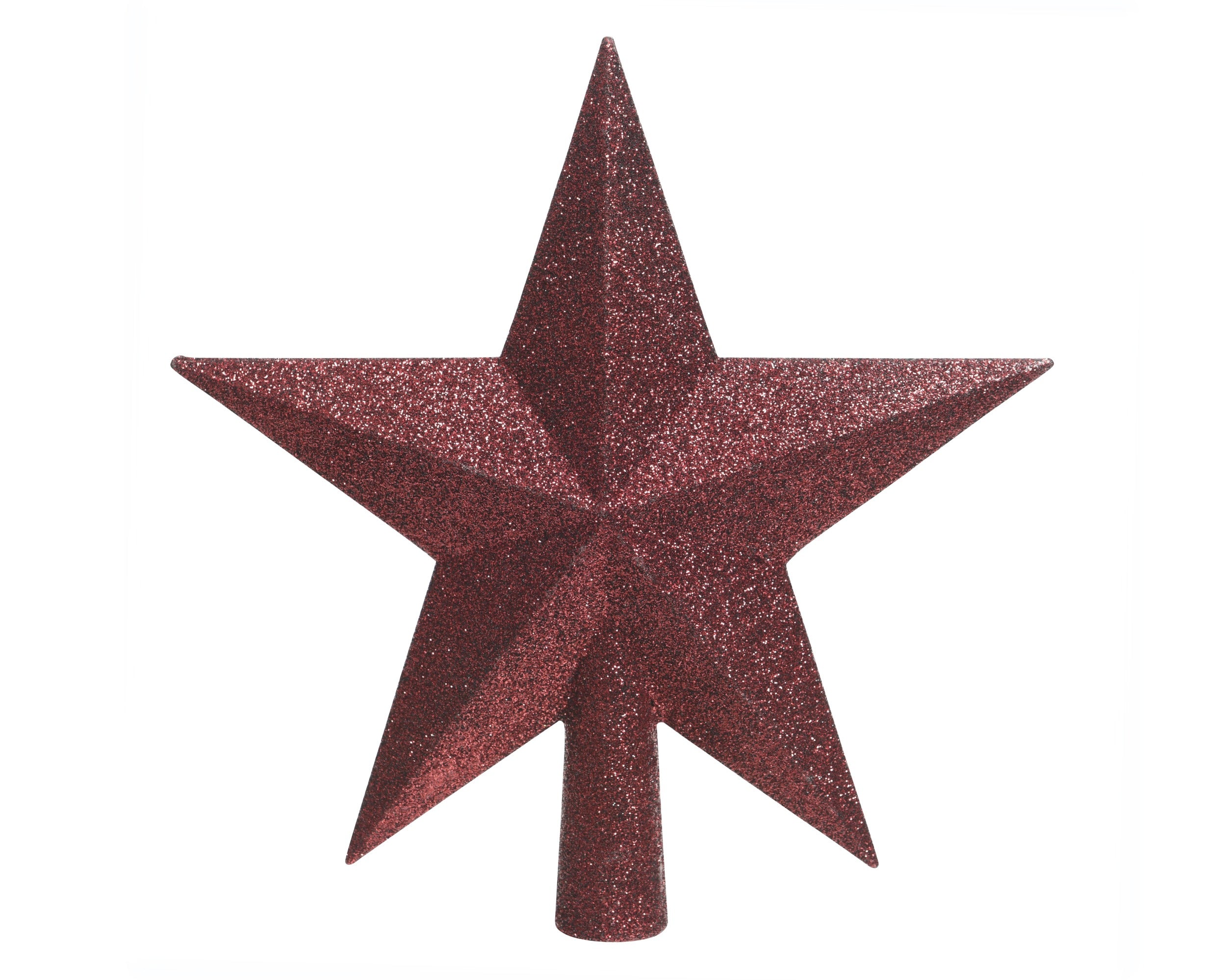Kerst piek kunststof glitter 19cm - ossenbloed