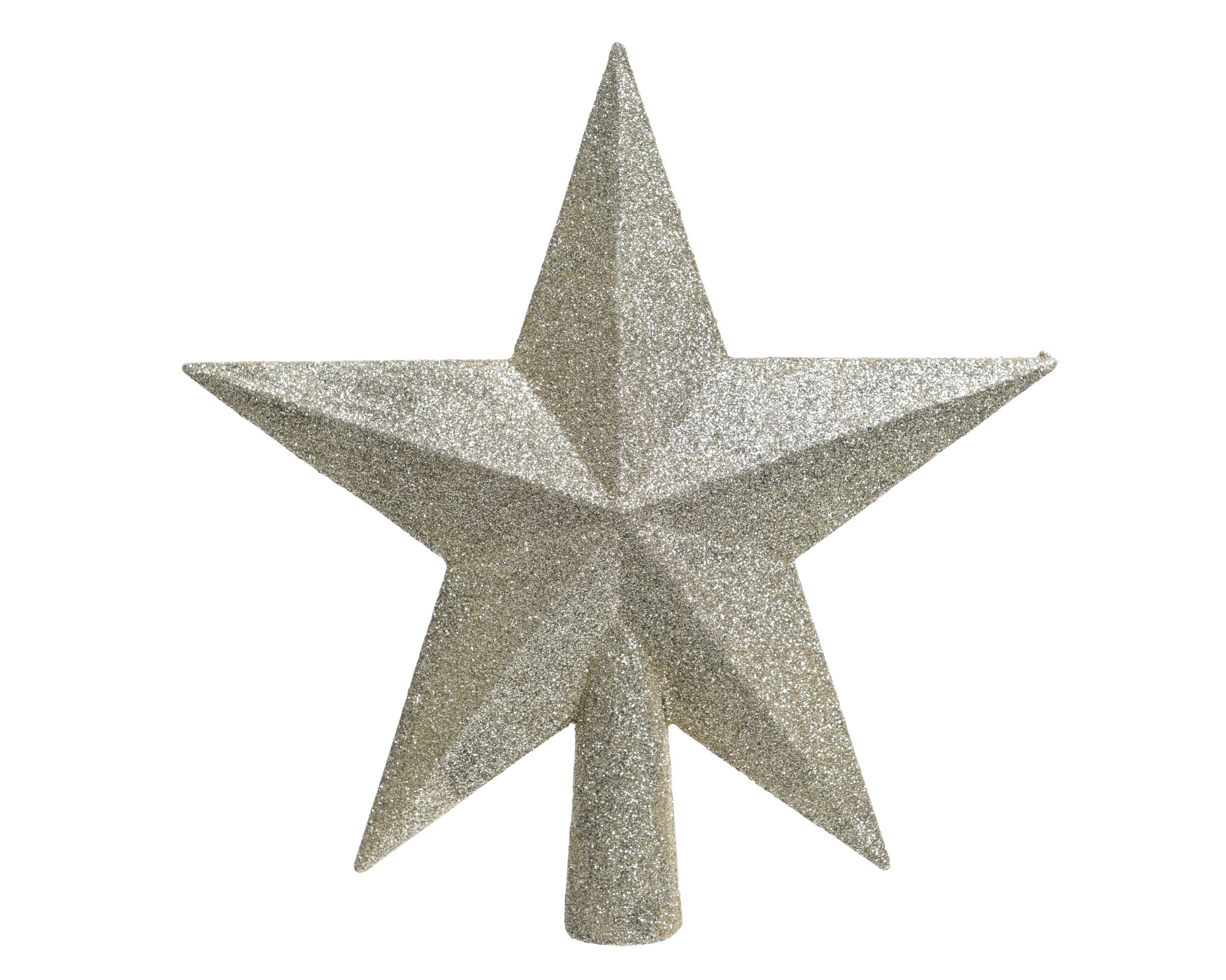 Kerst piek kunststof glitter 19cm - parel