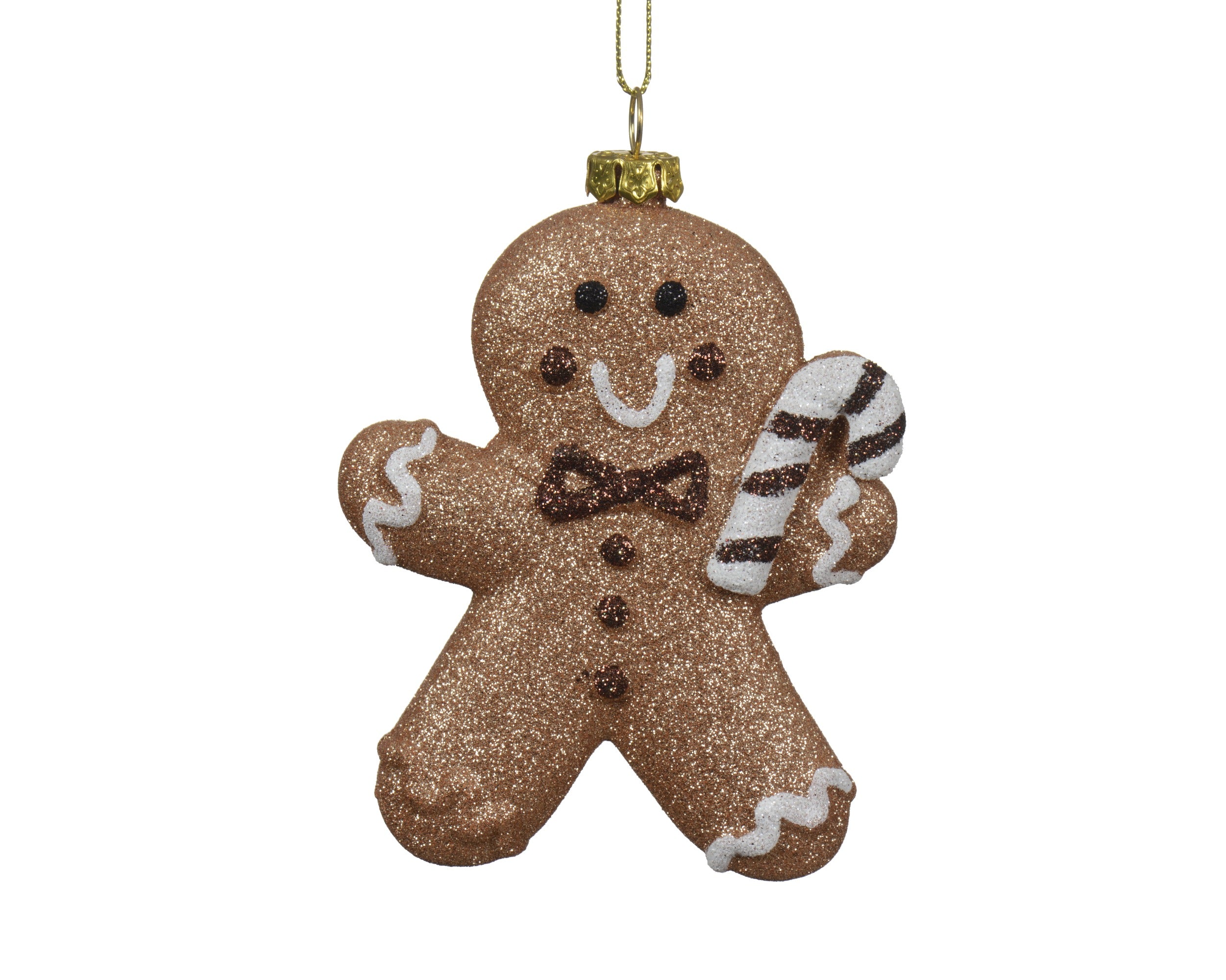 Kersthanger peperkoek kunststof 10cm - bruin (prijs per stuk)