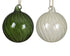 Kerstbal glas swirl 8cm - groen/wit - ass. (prijs per stuk)