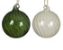 Kerstbal glas swirl 10cm - groen/wit - ass. (prijs per stuk)