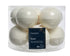 Kerstballen glas emaille/mat mix 6cm - wolwit 10st.