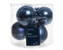 Kerstballen glas glans/mat mix 8cm - nachtblauw 6st.
