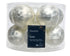 Kerstballen glas mat 6cm - wit ijslak 10st.