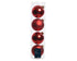 Kerstballen glas glans/mat mix 10cm - kerstrood 4st.