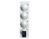 Kerstballen glas emaille/mat mix 10cm - winterwit 4st.
