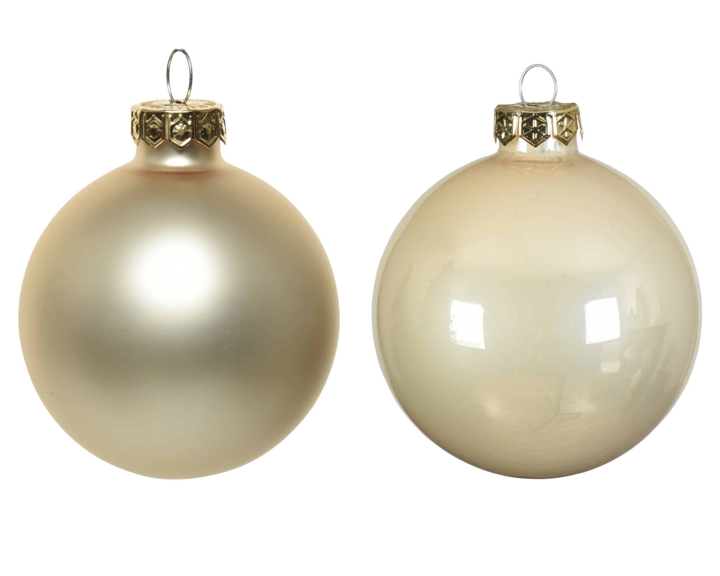 Kerstballen glas emaille/mat mix 10cm - parel 4st.