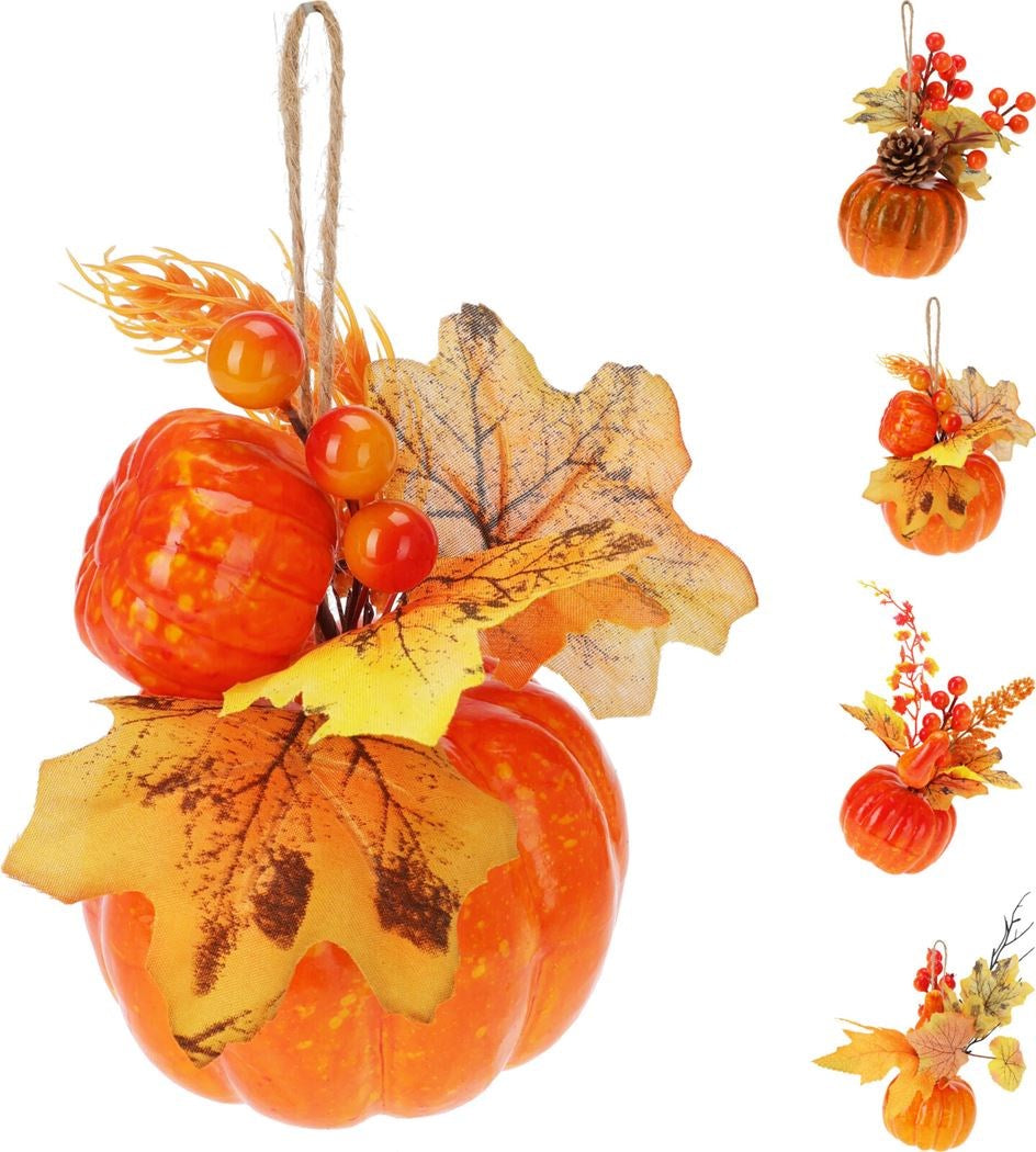 Herfst pompoen hangdeco - 4ass