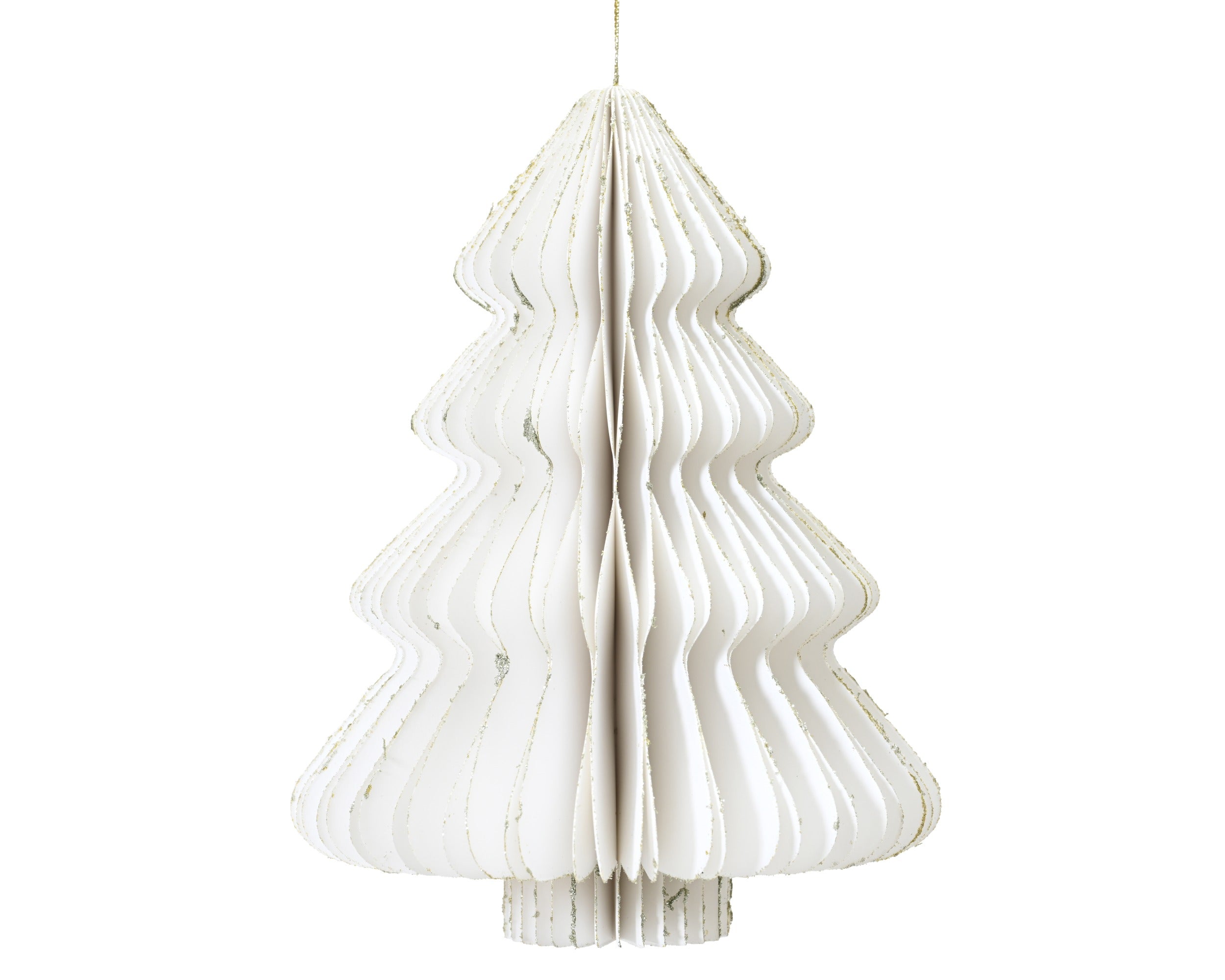 Kerstdeco boom papier 15x20cm - wit