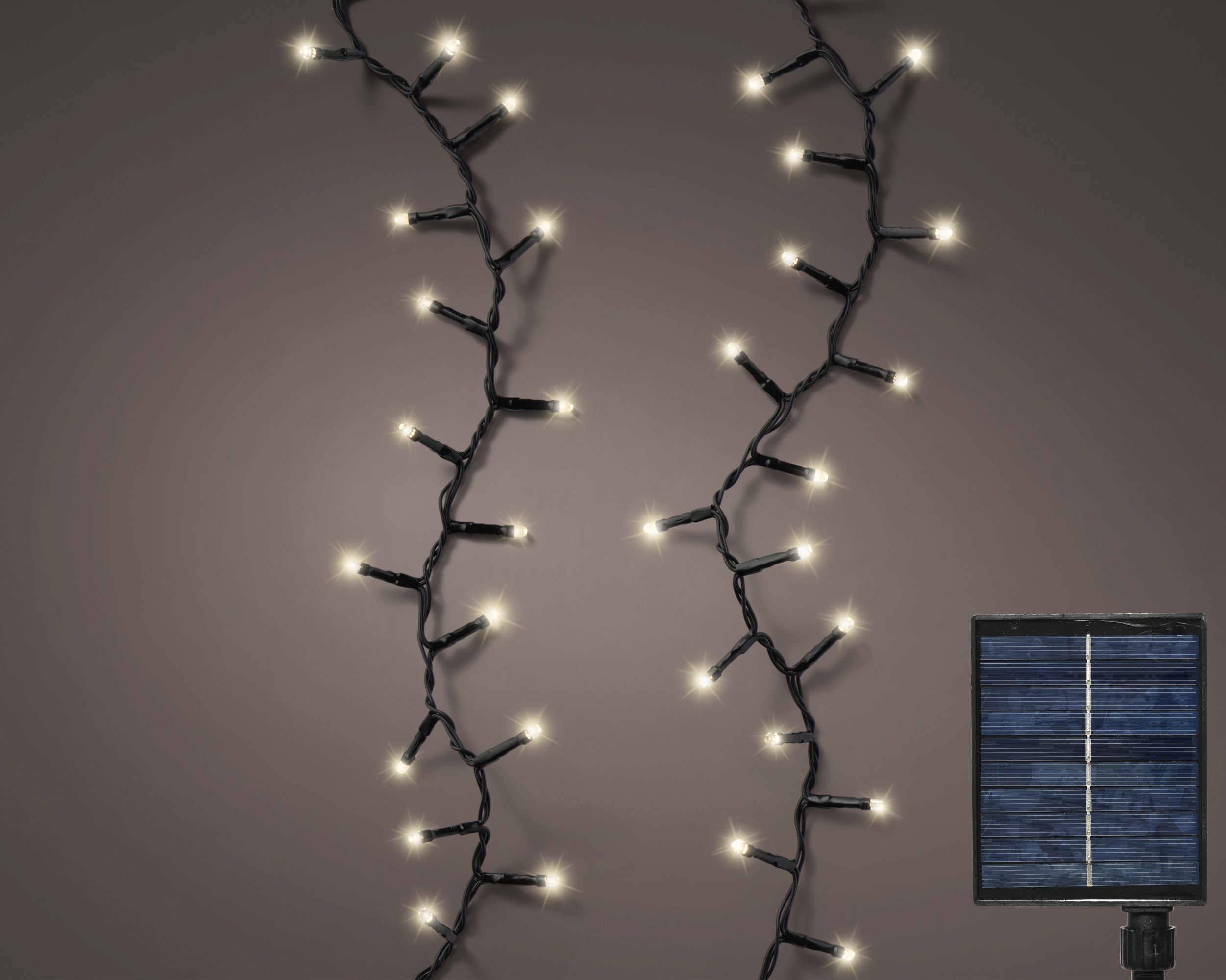 Lumineo solar compact twinkel buiten 2250cm 1000L - zwart/warm wit - kerstverlichting