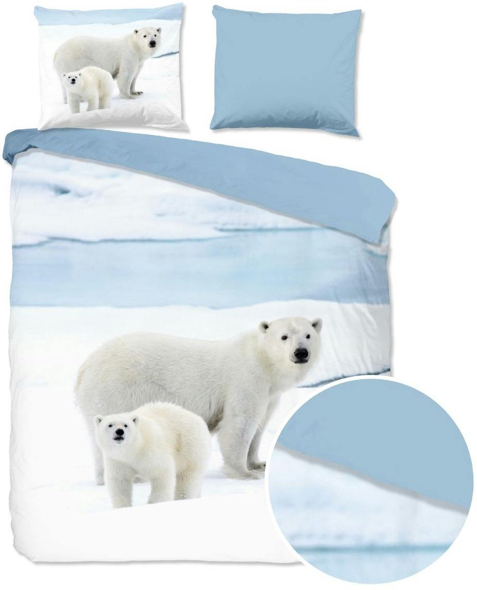 GOODMORNING Dekbedovertrek flanel - 200x220cm - 30980 blauw