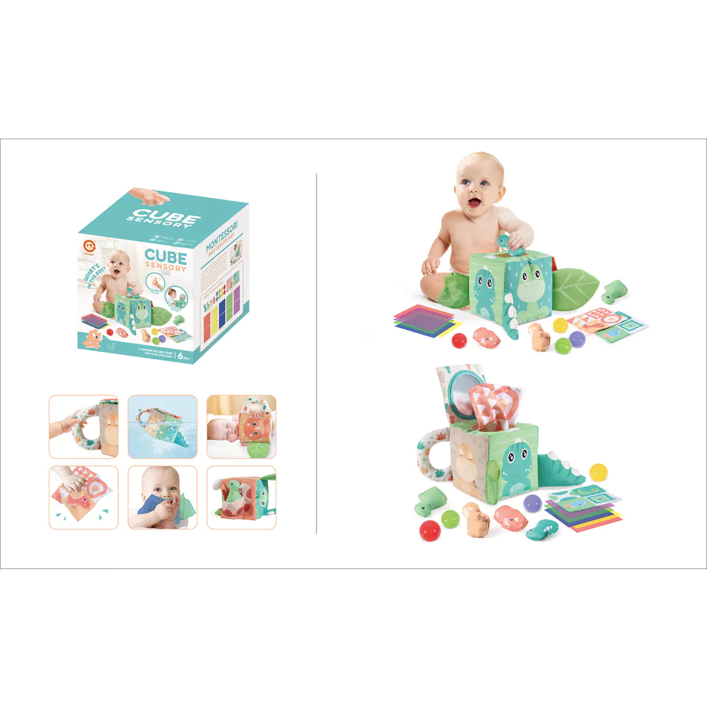 Baby sensory box in stof - Dino met spiegeldoos               10109569