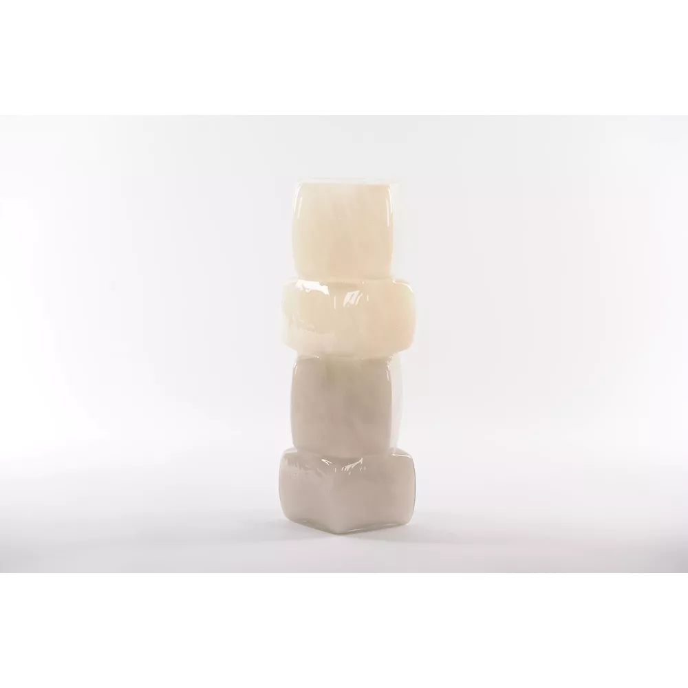 Cubo - Vaas wit/grijs - 16x16x41cm