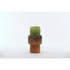 Cubo - Vaas groen/bruin - 16x16x30cm