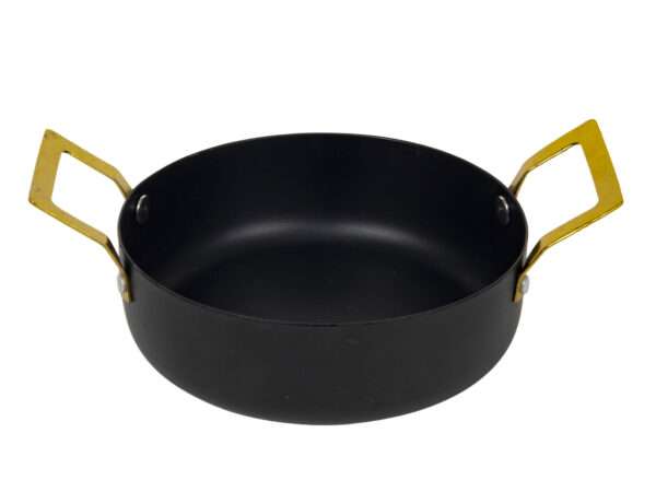 Pannetje zwart 2 grepen goud zwart