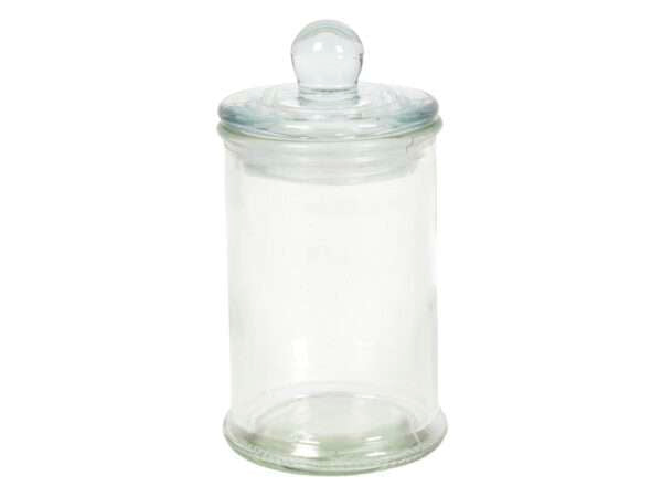 Voorraadpot glas knop  Ø6*11cm met knop
