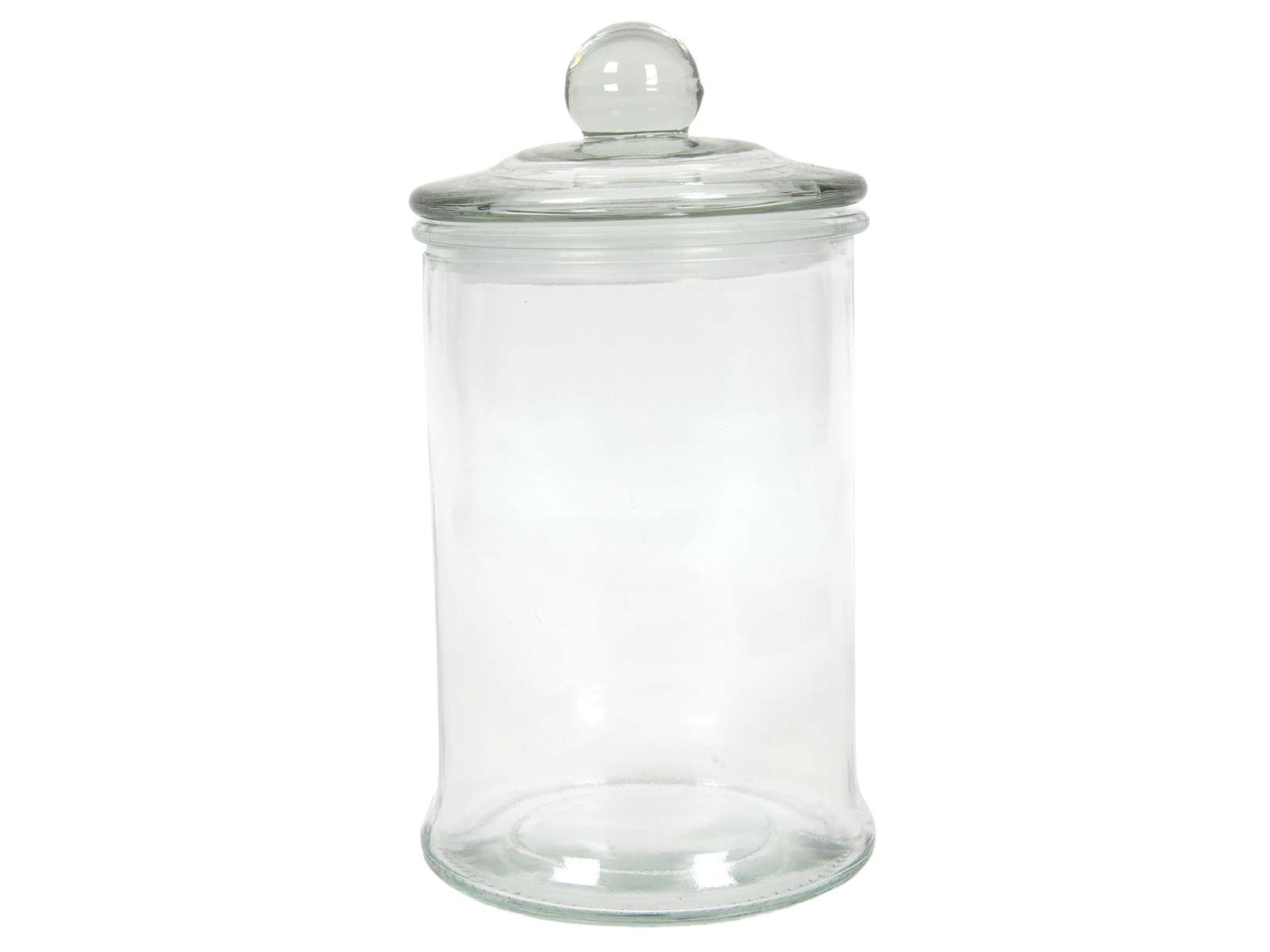 Voorraadpot glas knop  Ø10*18,5cm deksel met knop
