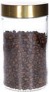 Voorraadpot rvs/glas goud - 900ml deksel goud