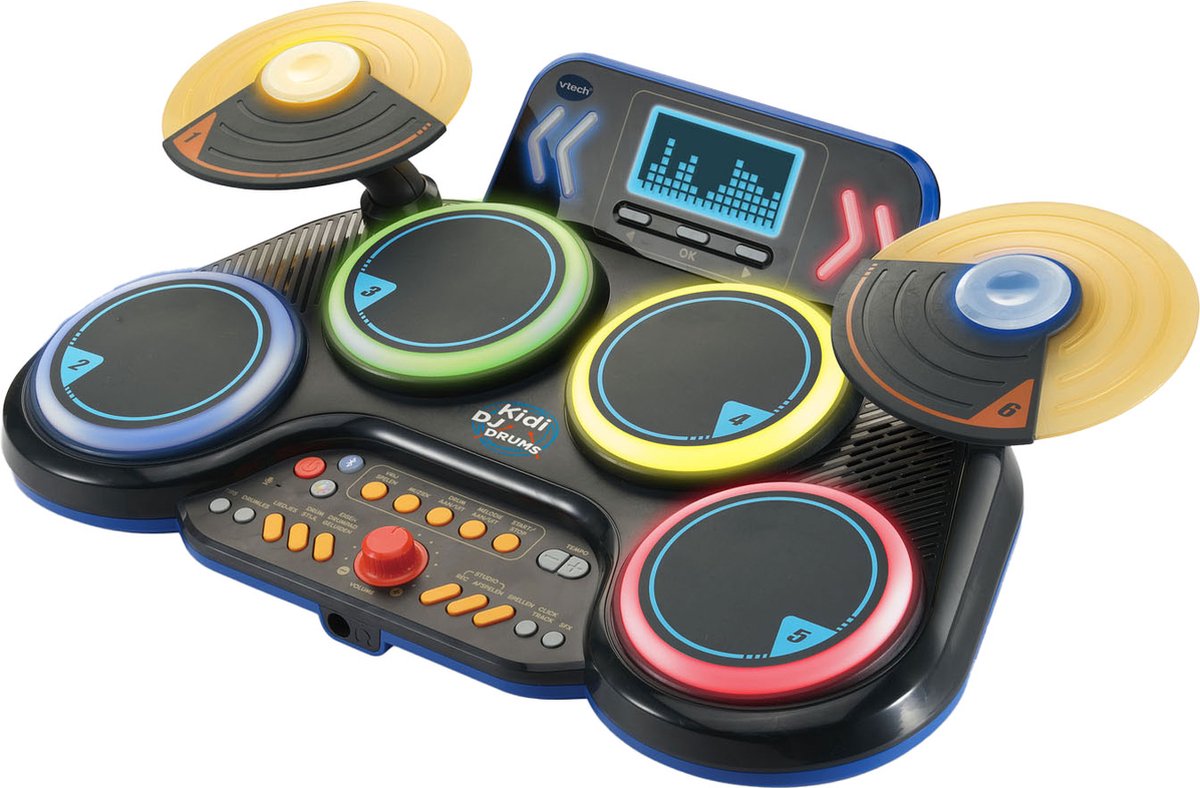 VTECH - Kidi DJ Drums oed met 4 verlichte pads+LCD scherm +6Jr
