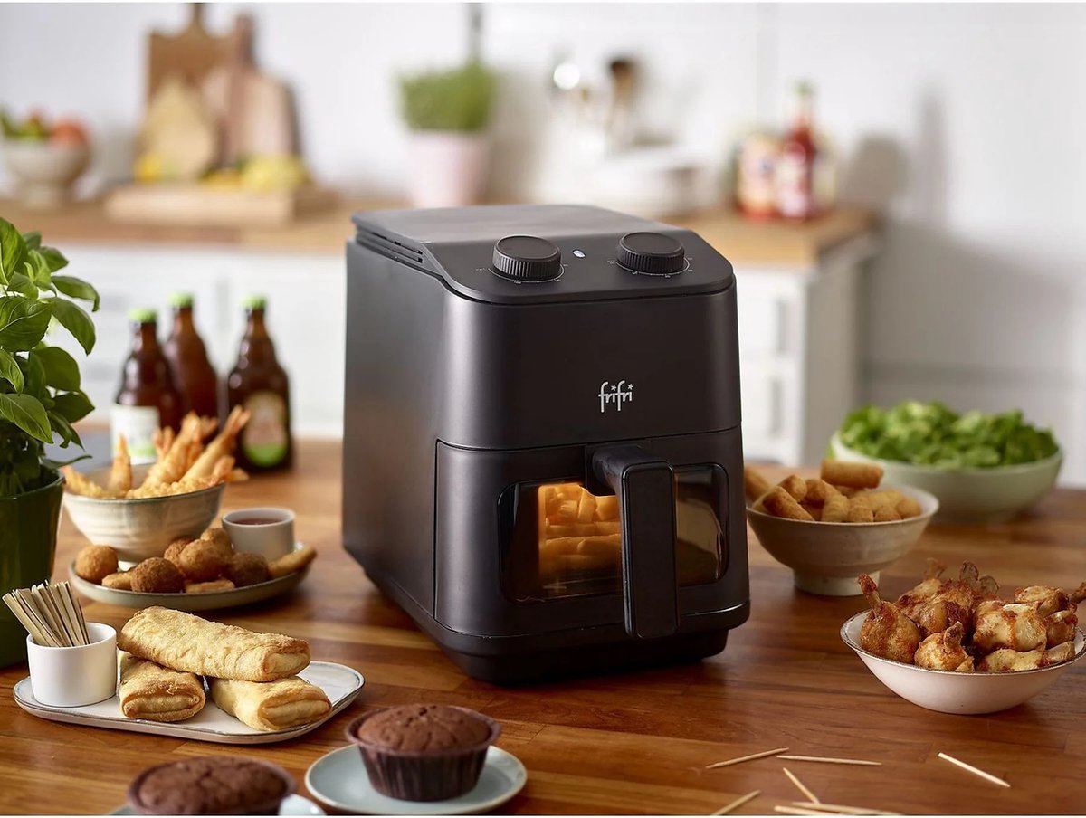 FRIFRI warme lucht friteuse - airfryer 1700W zonder olie strak matzwart design