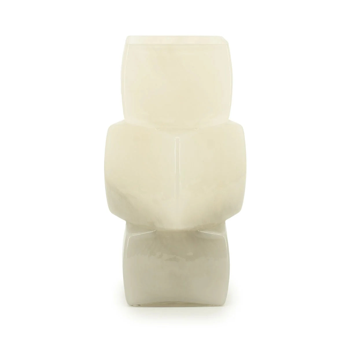 BY BOO Batu vaas - 16x30cm - beige glas