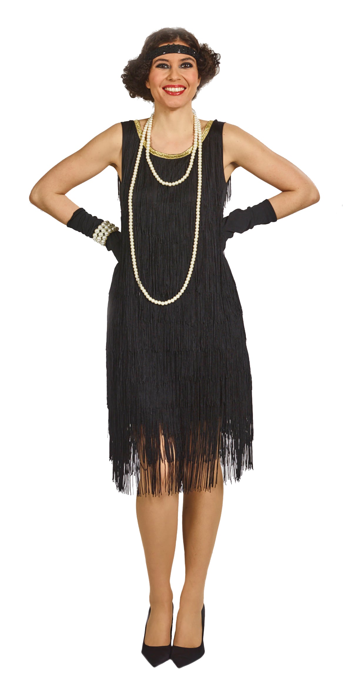 Verkleed jurk Charleston - zwart - 36