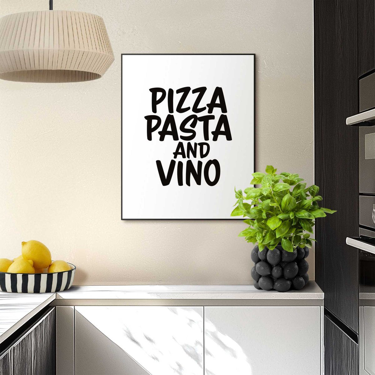 Slim frame black - 40x50cm - pizza pasta and vino