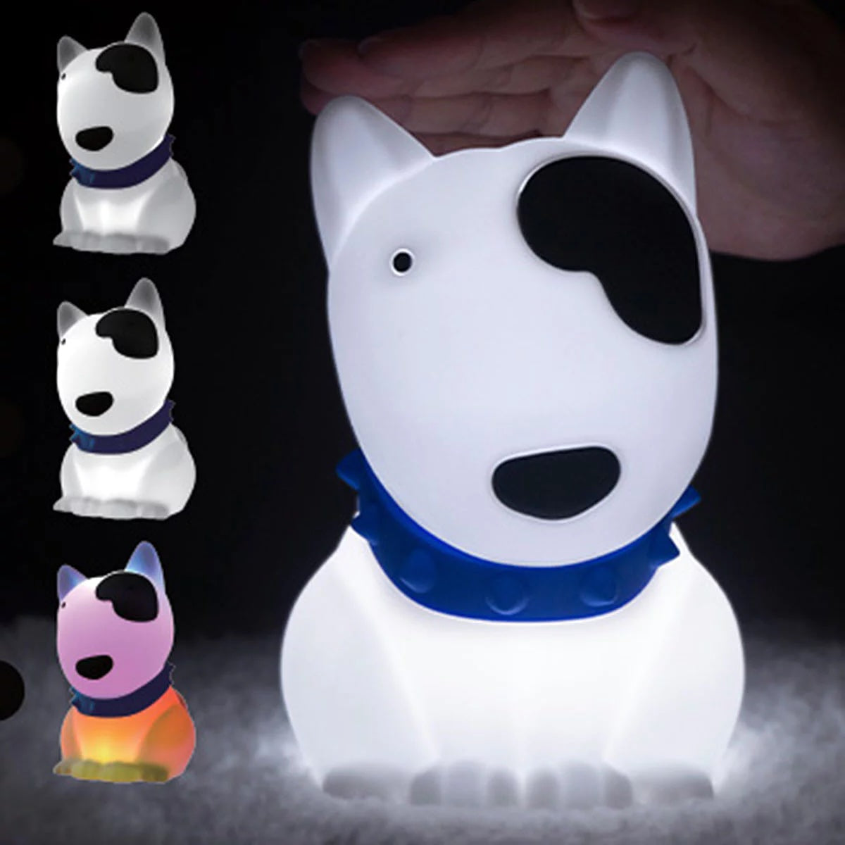 DHINK Nachtlamp XL LED puppy dog - sili. - oplaadbaar