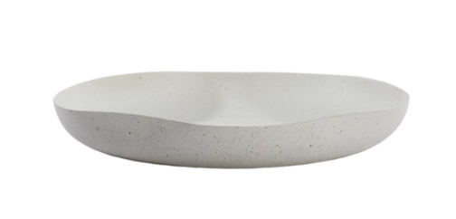 Anzio schotel - 44x43.5x7cm - wit/ grijs spotted