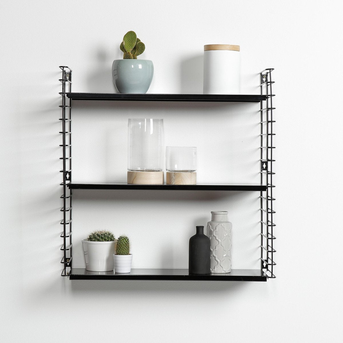 METALTEX Tomado boekenrek 3 planken - wandrek zwart 70x21x68cm uitbreidbaar