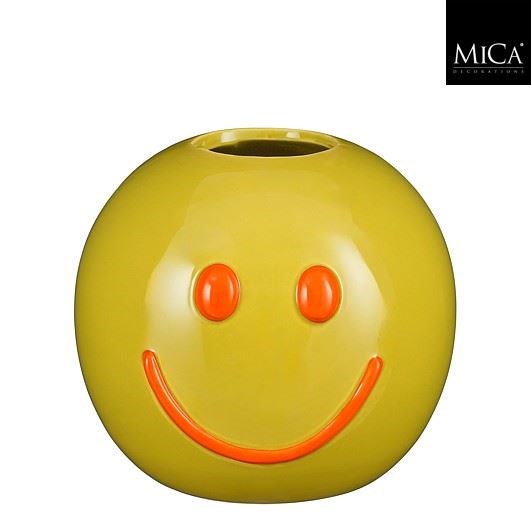 DUKE Vaas smiley - 16.5x18.5cm - oker