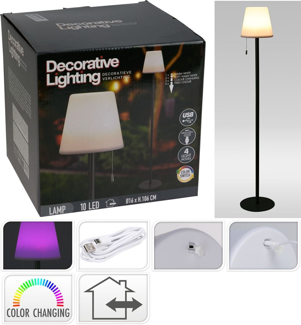 Staande lamp kleurveranderend- mat zwart