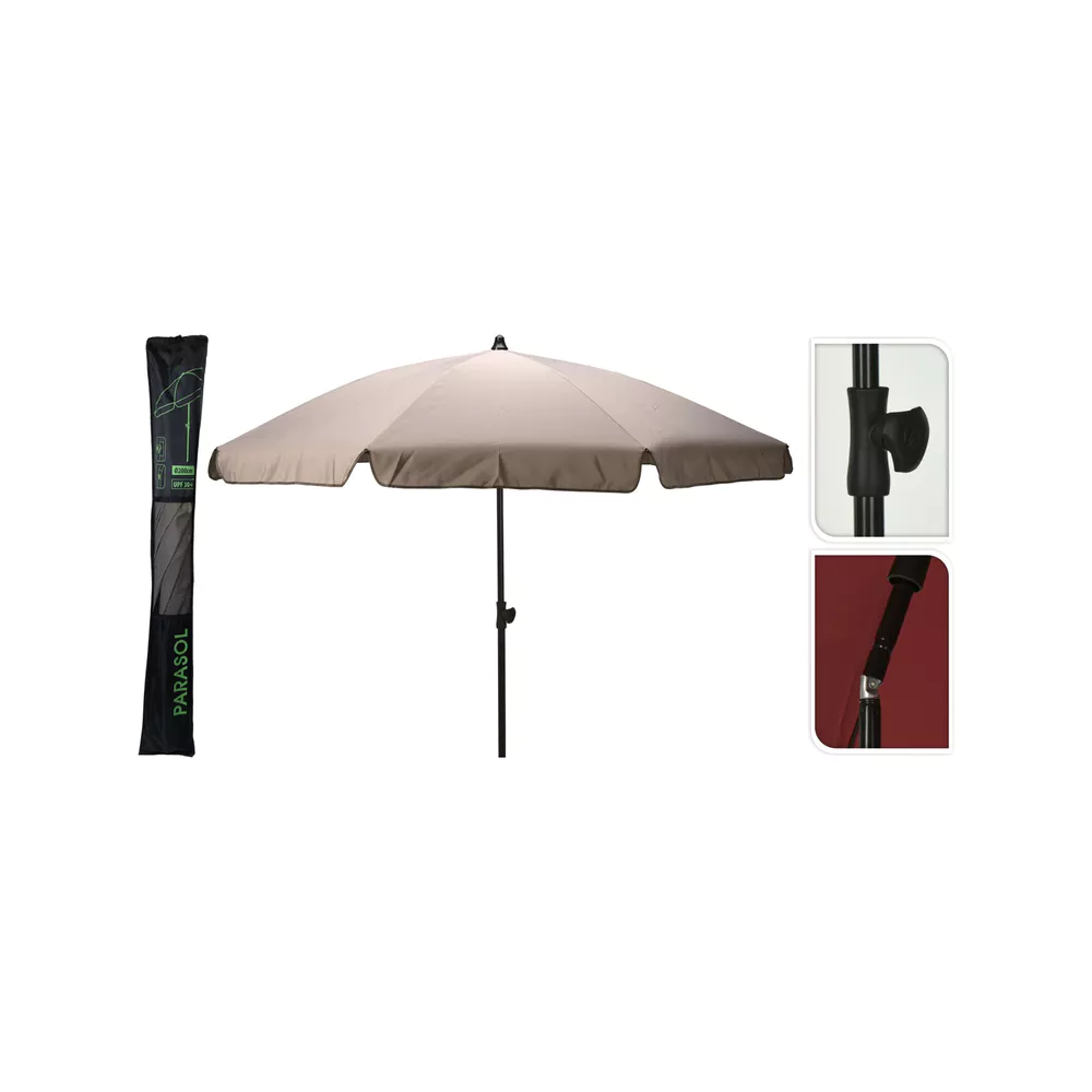 PROGARDEN Parasol 200cm - taupe