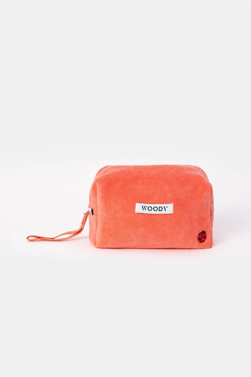 WOODY tas - koraalrood - 17x11cm