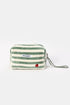 WOODY tas - groen/beige streep - 17x11cm
