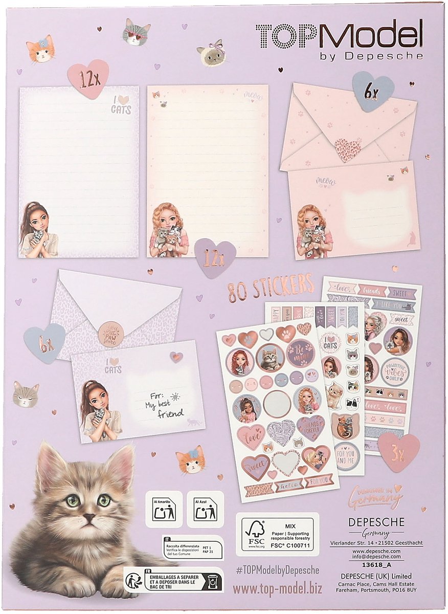 TOPMODEL Briefpapier cat love