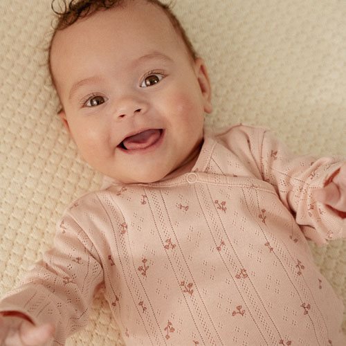 Little Dutch Fairy Flowers - t-shirt wrap met lange mouwen - roze - 62