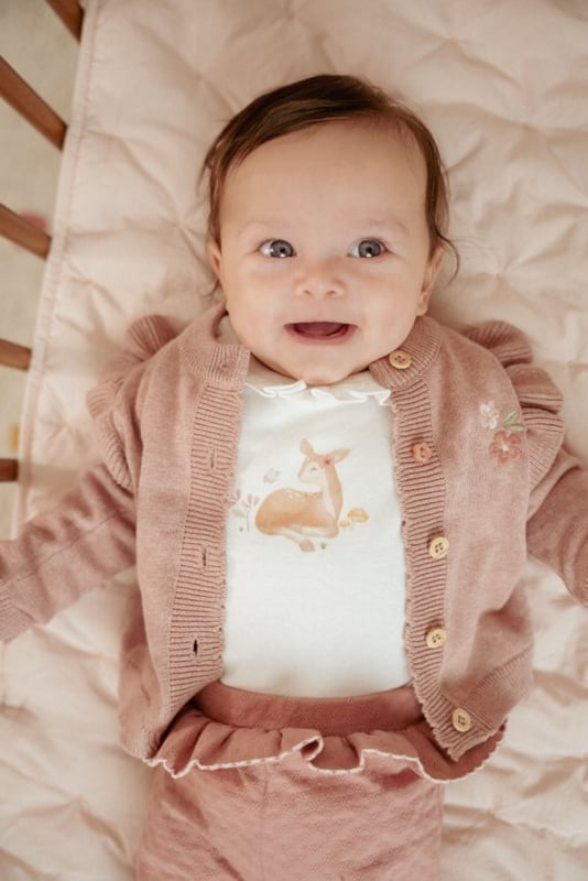 Little Dutch Fairy Pink - knitted cardigan - oud roze - 56