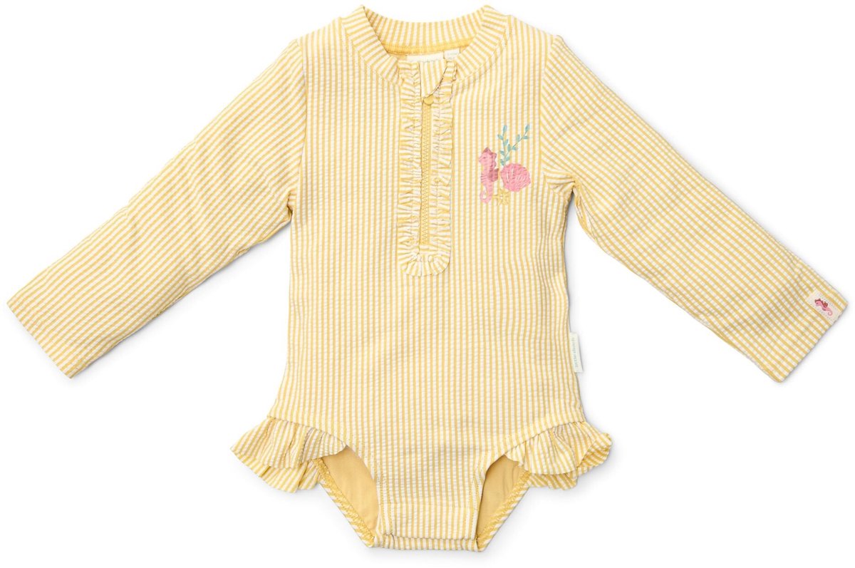 Little Dutch Ocean Treasures - badpak met lange mouwen - geel - 74/80